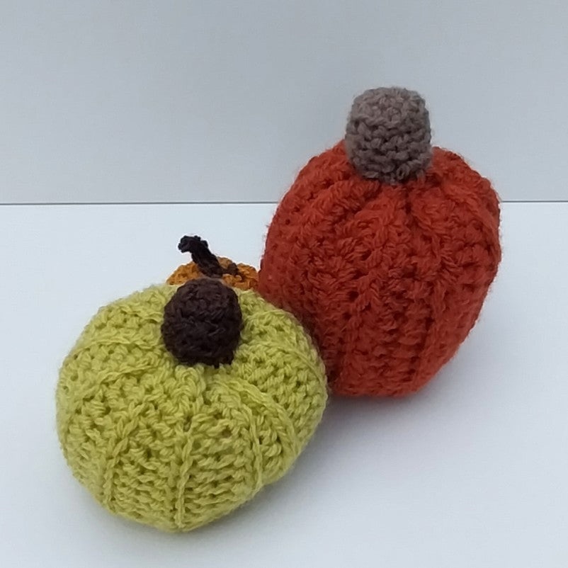 The Harvest-Trio Hand-Crocheted Pumpkin Set
