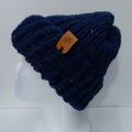 Hand-Knitted Blue Tweed Chunky Knit Beanie
