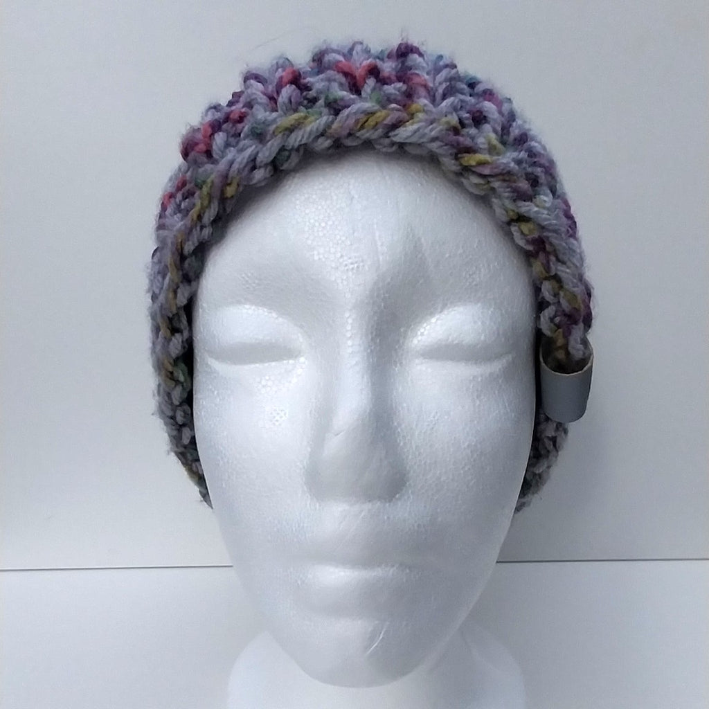 Hand-Knitted Jewel Tone & Grey Chunky Knit Beanie Short