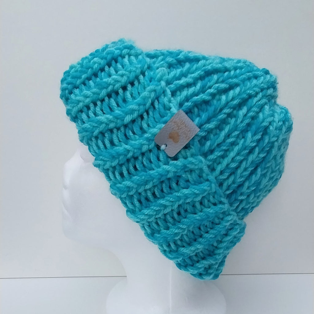 Ombre Green Hand Knitted Beanie